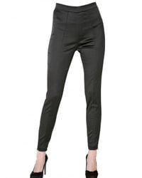 Dolce & Gabbana | Black Techno Satin Stretch Legging Trousers | Lyst