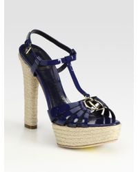 Dior | Black Cd2 Patent Leather T Strap Platform Sandals | Lyst