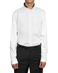 Dior Homme | White Inverted Collar Cotton Poplin Shirt for Men | Lyst