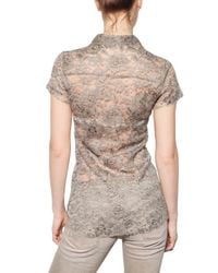 Dolce & Gabbana | Gray Transparent Viscose Lace Shirt | Lyst
