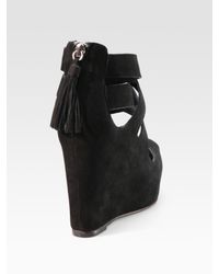 Dolce Vita | Black Jade Suede Wedge Sandals | Lyst