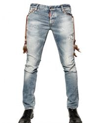 DSquared² | Blue 19cm Destroyed Denim Slim Fit Jeans for Men | Lyst