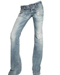 DSquared² | Blue Low Waist Flared Washed Jeans | Lyst