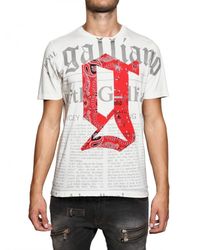 John Galliano | White Logo Print Cotton T-shirt for Men | Lyst