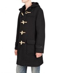 Harnold Brook | Black Boiled Wool Duffle Coat for Men | Lyst