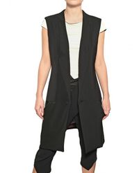 Jean-Pierre Braganza | Black Viscose Crepe Long Vest | Lyst