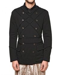 John Galliano | Black Cotton Jersey Colonial Sport Jacket for Men | Lyst