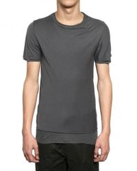 Kris Van Assche | Gray Raw Cut Jersey and Ribbed Cotton T-shirt for Men | Lyst