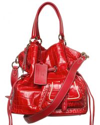 Lancel | Red Premiere Flirt Leather Croco Print Shoul | Lyst