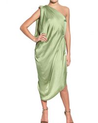 Lanvin | Green Satin Dress | Lyst