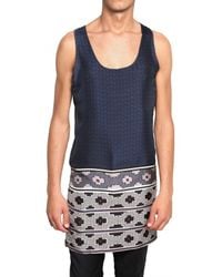 Lanvin | Blue Kaleidoscope Silk Top for Men | Lyst