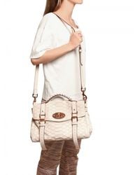 Mulberry | Natural Large Alexa Silky Snake Print Leather To | Lyst