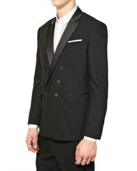 Neil Barrett | Black Tuxedo Wool Crepe Double Breasted Jacket for Men | Lyst