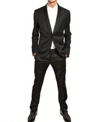 Balmain | Black Cinzato Wool Cloth Stretch Tuxedo Suit for Men | Lyst