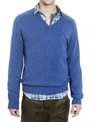 Pringle of Scotland | Blue Lambswool Knit Sweater for Men | Lyst