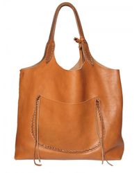 Ralph Lauren | Brown Stitched Leather Tote | Lyst