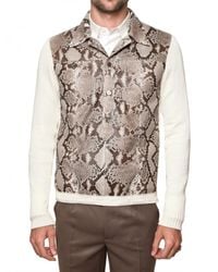 Roberto Cavalli | Natural Desert Snake Skin Cotton Knit Sweater for Men | Lyst