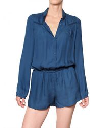 Vanessa Bruno Athé | Blue Crepe De Chine Jumpsuit | Lyst