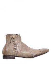 Alberto Fasciani | Gray Deer Leather Low Boots for Men | Lyst