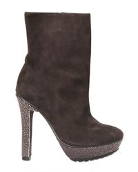 Alexandre Birman | Brown 130mm Suede and Stingray Low Boots | Lyst