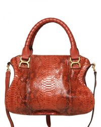Chloé | Brown Medium Python Marcie Top Handle | Lyst