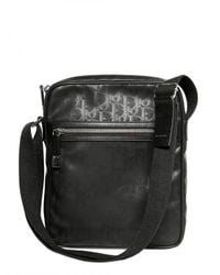 Dior Homme | Black Logo Jacquard Waxed Canvas Bag for Men | Lyst