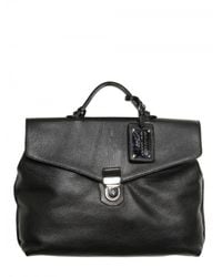 Dolce & Gabbana | Black Hammered Leather Briefcase Bag for Men | Lyst