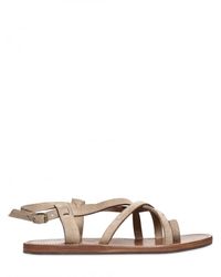 DSquared² | Natural Suede Cross Over Ring Thong Sandals for Men | Lyst