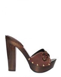 DSquared² | Brown 130mm Nubuck Clog Sandals | Lyst