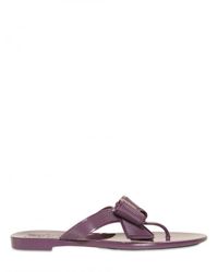 Ferragamo | Purple Bali Rubber Bow Thong Flats | Lyst