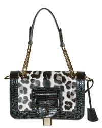 Jimmy Choo | Black Printed Ponyskin Shoulder Bag | Lyst