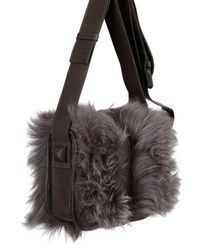 Natalia Brilli | Gray Small Sheep Fur Shoulder Bag | Lyst