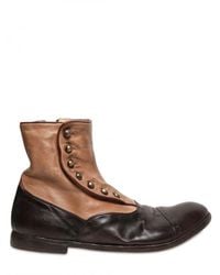 Officine Creative | Natural 20mm Leather Button Up Low Boots for Men | Lyst