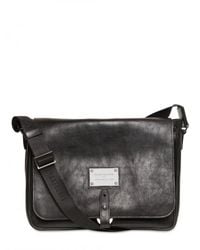 Balmain | Black Leather Messenger Bag for Men | Lyst