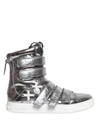 Balmain | Multistrap Metallic Leather Sneakers for Men | Lyst