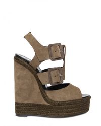 Pierre Hardy | Natural 150mm Suede Buckled Sandal Wedges | Lyst