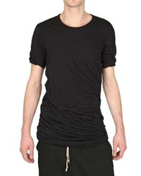 Rick Owens | Black Doubled Unstable Cotton Jersey T-shirt for Men | Lyst