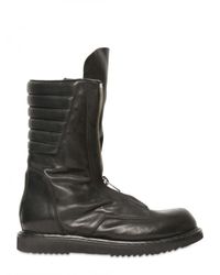 Rick Owens | Black Front Zipped Smooth Calfskin Boots for Men | Lyst