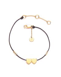 Daisy London | Metallic Daisy Good Karma Double Heart Bracelet | Lyst