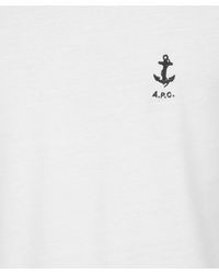 A.P.C. | White Logo Tee for Men | Lyst