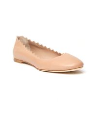 Lyst - Chloé Scalloped Ballet Flat in Brown