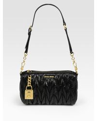 Miu Miu | Black Matelasse Lux Shoulder Bag | Lyst