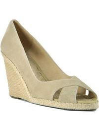 Andre Assous | Brown Mel - Taupe Suede Wedge Espadrille Pump | Lyst