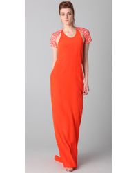 3.1 Phillip Lim | Multicolor Leopard Sleeve T-back Gown | Lyst