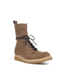 Balmain | Natural Beige Suede Ranger Boots with Velcro Fastener for Men | Lyst