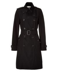 Burberry | Jet Black Doublebreasted Kensington Trench Coat | Lyst