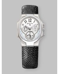 Philip Stein | Black Signature Large Stainless Steel Chronograph Strap Watch | Lyst