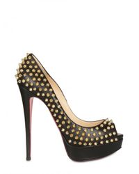 Christian Louboutin | Black 150mm Lady Peep Leather Pumps | Lyst