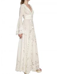 Luisa Beccaria | White Sangallo Embroidered Voile Cotton Dress | Lyst