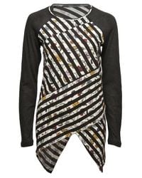 Proenza Schouler | Multicolor Floral Stripe Long Sleeve Spiral T-shirt | Lyst
